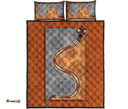 Aboriginal Quilt Bed Set, Indigenous Snake