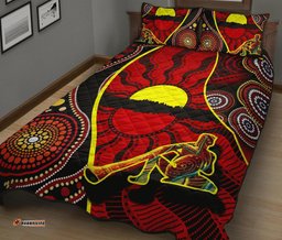 Quilt Bed Set Australia Aboriginal Dots With Didgeridoo