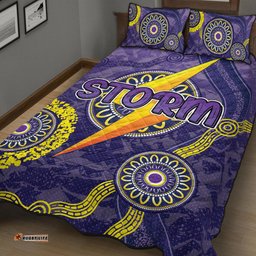 Storm Rugby Quilt Bed Set Custom Aboriginal Storm Quilt Bed Set