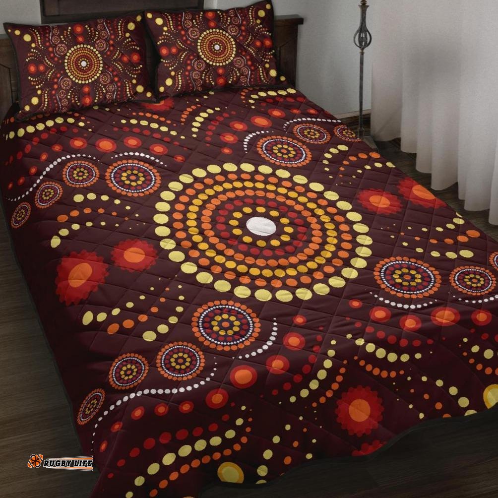 Aboriginal Quilt Bed Set Indegenous Dot Painting Art 03
