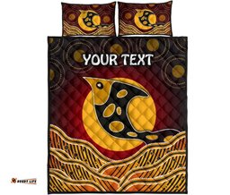 Personalised Quilt Bed Set Aboriginal Dot Patterns Fish