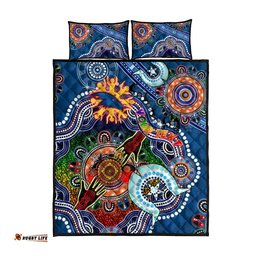 custom naidoc week 2024 adelaide crows quilt bed set australia aboriginal dot painting dt02