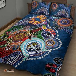custom naidoc week 2024 adelaide crows quilt bed set australia aboriginal dot painting dt02