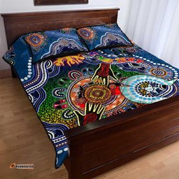 custom naidoc week 2024 adelaide crows quilt bed set australia aboriginal dot painting dt02