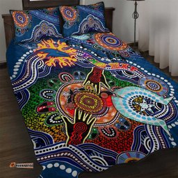 custom naidoc week 2024 adelaide crows quilt bed set australia aboriginal dot painting dt02