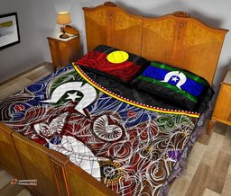 Quilt Bed Set Aboriginal Dot In NAIDOC Week Style