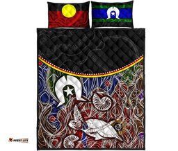 Quilt Bed Set Aboriginal Dot In NAIDOC Week Style