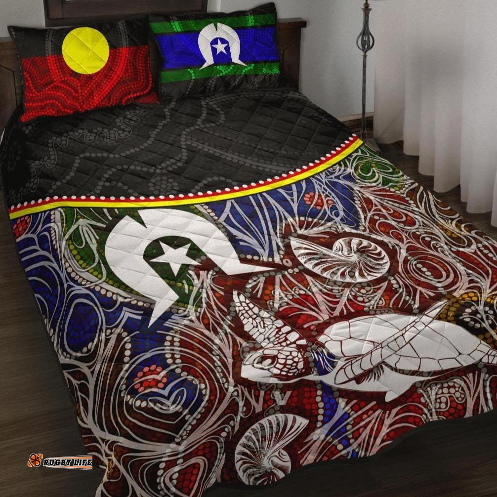 Quilt Bed Set Aboriginal Dot In NAIDOC Week Style
