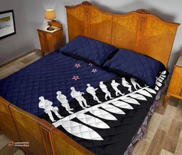 New Zealand Quilt Bed Set, Lest We Forget ANZAC Fern Customized Quilt And Pillow Cover