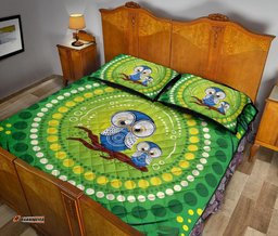 Aboriginal Quilt Bed Set, Indigenous Owl