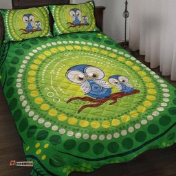 Aboriginal Quilt Bed Set, Indigenous Owl
