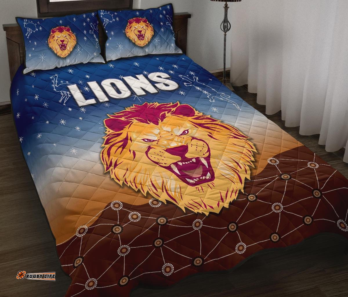 Brisbane Lions Quilt Bed Set Simple Indigenous
