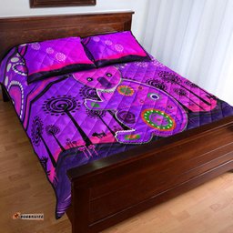 Aboriginal Art Koala Quilt Bed Set Indigenous Unique Vibes Purple
