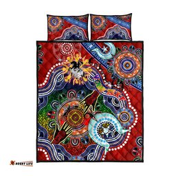 personalised dragons naidoc week 2024 quilt bed set australia aboriginal dot painting dt02