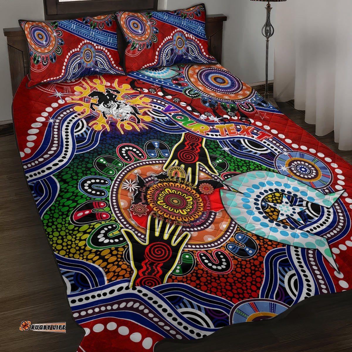 personalised dragons naidoc week 2024 quilt bed set australia aboriginal dot painting dt02