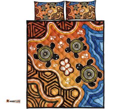 Aboriginal Quilt Bed Set Indigenous Art Patterns Ver04