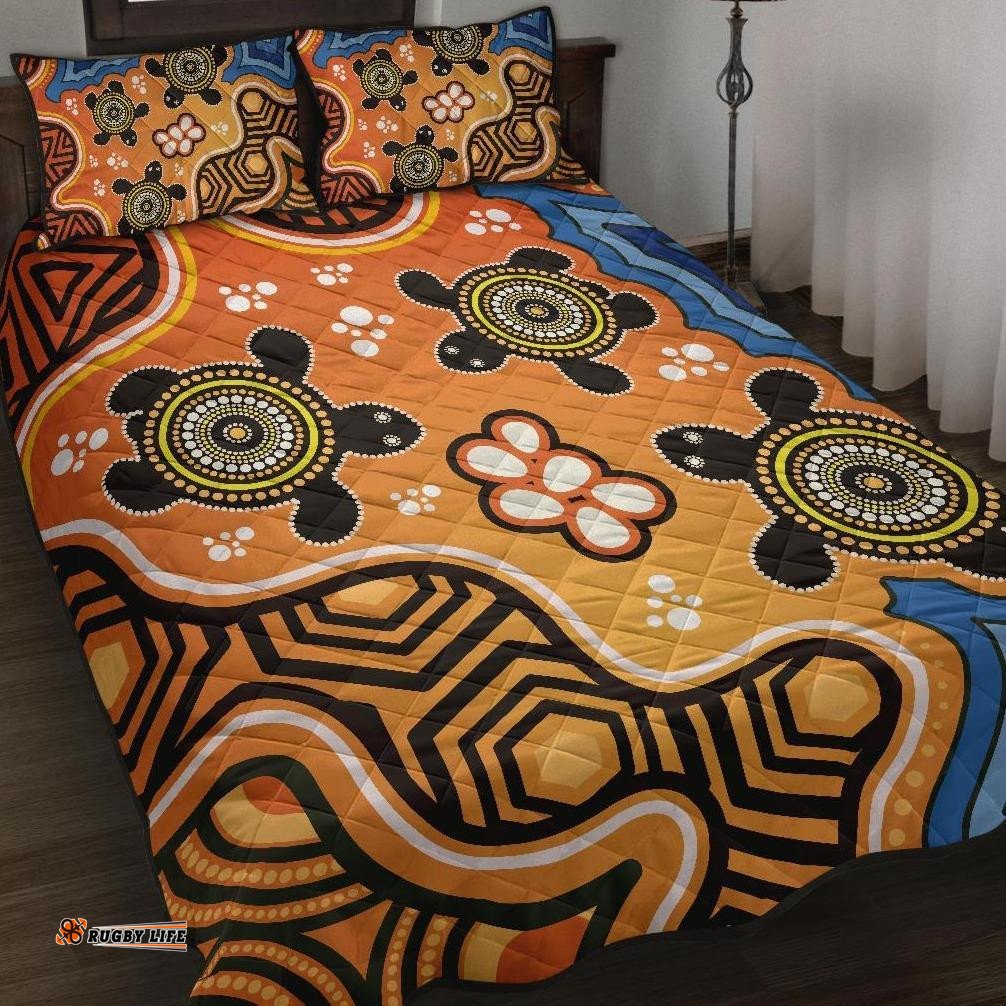 Aboriginal Quilt Bed Set Indigenous Art Patterns Ver04