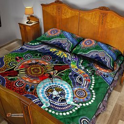 personalised rabbitohs naidoc week 2024 quilt bed set australia aboriginal dot painting dt02