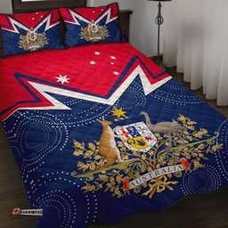 Quilt Bed Set Australian Coat Of Arms Flag Color