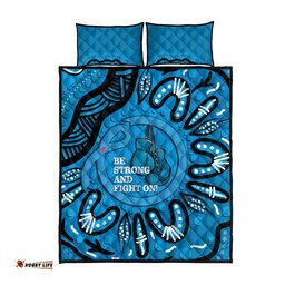 Australia DiaBedes Awareness Month Quilt Bed Set Be Strong And Fight On Aboriginal Art