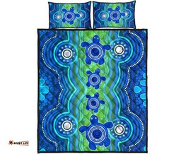 Aboriginal Quilt Bed Set Aboriginal Turtle Family