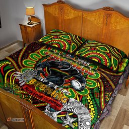 naidoc week 2024 panthers quilt bed set mascot rugby dt02