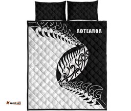 Aotearoa Rugby Fern Quilt Bed Set White