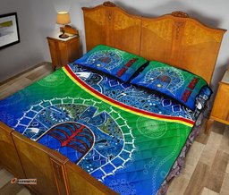 Personalised Quilt Bed Set Torres Strait Symbol With Aboriginal Patterns
