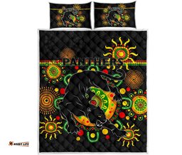 penrith quilt bed set indigenous panthers black