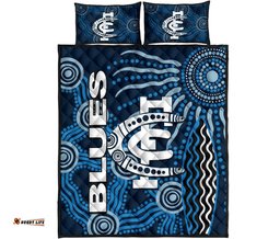 Carlton Blues Quilt Bed Set Aboriginal
