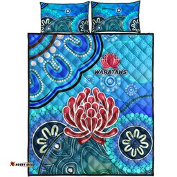 New South Wales Waratahs Aboriginal Quilt Bed Set Indigenous Wave Vibes