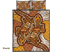 Aboriginal Quilt Bed Set Indigenous Two Lizard Vintage Stye