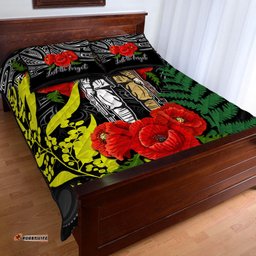 ANZAC Day Quilt Bed Set Maori Patterns White Color
