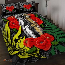 ANZAC Day Quilt Bed Set Maori Patterns White Color
