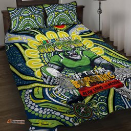 custom naidoc week 2024 raiders quilt bed set mascot rugby dt02