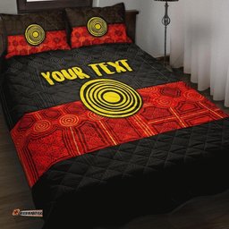 Personalised Aboriginal Quilt Bed Set Aussie Indigenous Flag