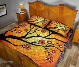 Aboriginal Quilt Bed Set Tree In Spring Season
