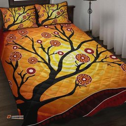 Aboriginal Quilt Bed Set Tree In Spring Season