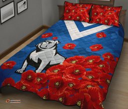 bulldogs quilt bed set poppy flowers