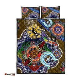 custom naidoc week 2024 collingwood magpies quilt bed set australia aboriginal dot painting dt02