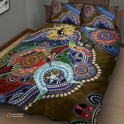 custom naidoc week 2024 collingwood magpies quilt bed set australia aboriginal dot painting dt02