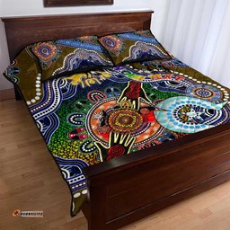 custom naidoc week 2024 collingwood magpies quilt bed set australia aboriginal dot painting dt02