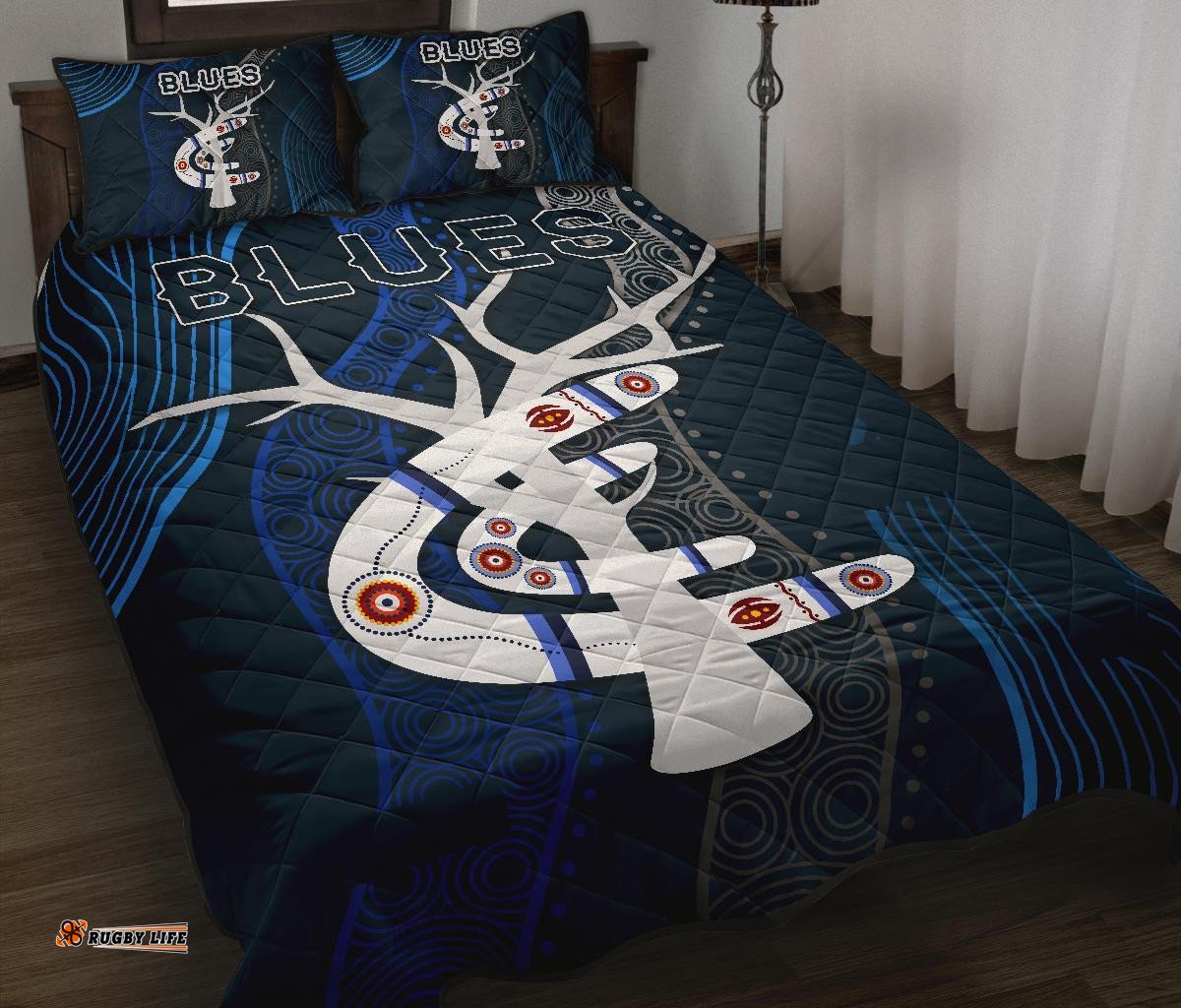 carlton quilt bed set blues free style indigenous