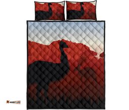 Quilt Bed Set Australian Nature with Emu and Kangaroo