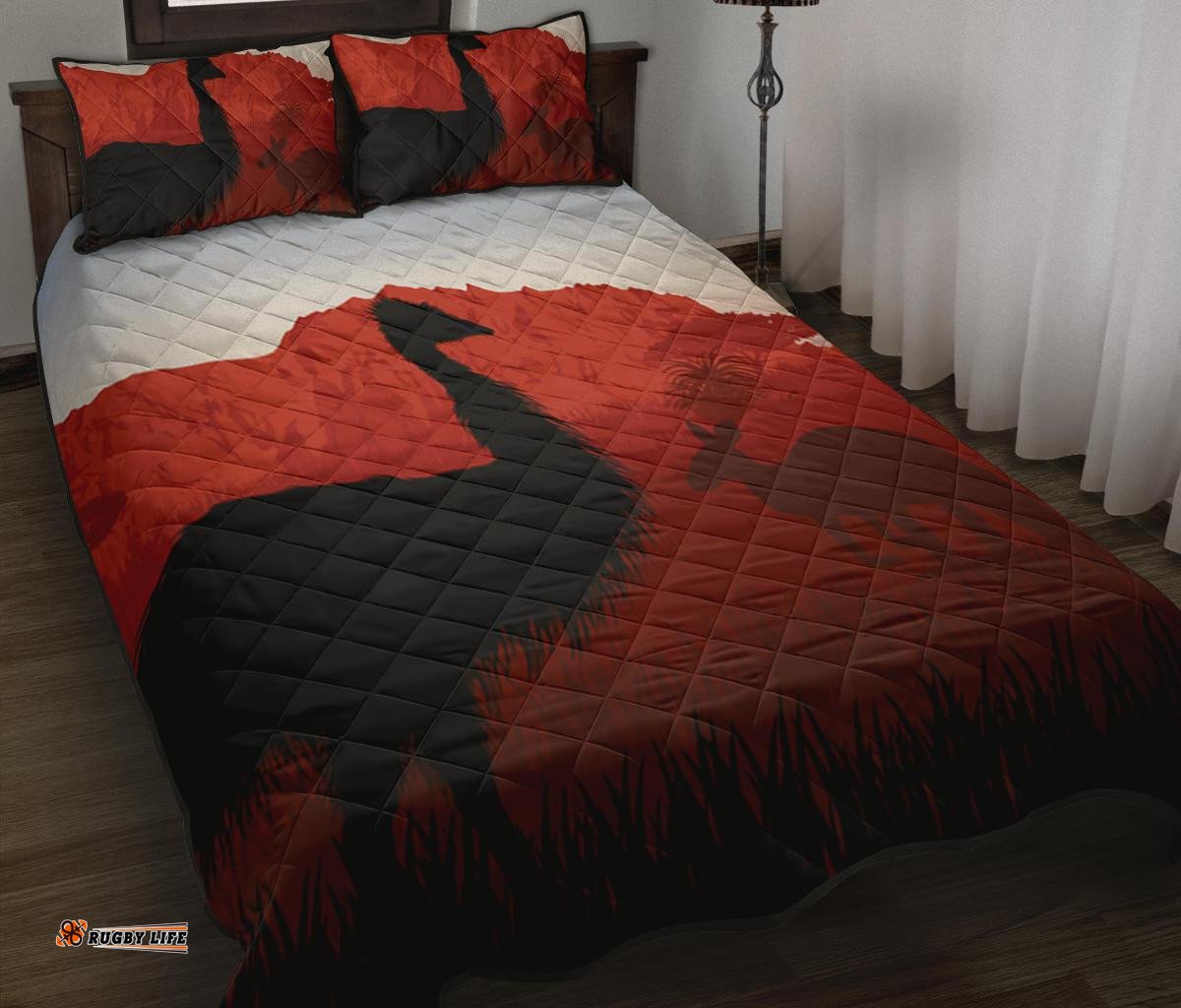 Quilt Bed Set Australian Nature with Emu and Kangaroo