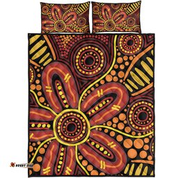 Australia Aboriginal Quilt Bed Set - Dot Art That Reflects Aboriginal Traditions Inspired Quilt Bed Set