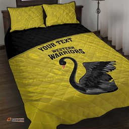 Custom Western Australia Cricket Quilt Bed Set Go Warriors Black Swans Aboriginal Art