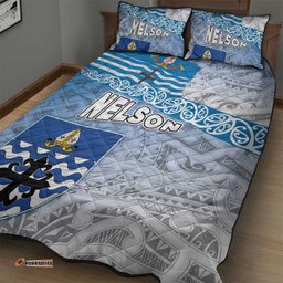 New Zealand Nelson Quilt Bed Set Nelson's Flag and Seal Maori Art Tattoo