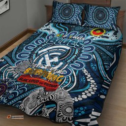 carlton blues naidoc week 2024 quilt bed set mascot football dt02
