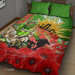 personalised mascot raiders anzac quilt bed set lest we forget dt02